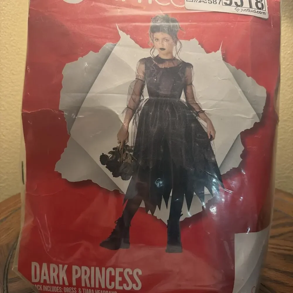 Girls` Witch Costume Kids Gothic Dark Princess Dress Halloween Large